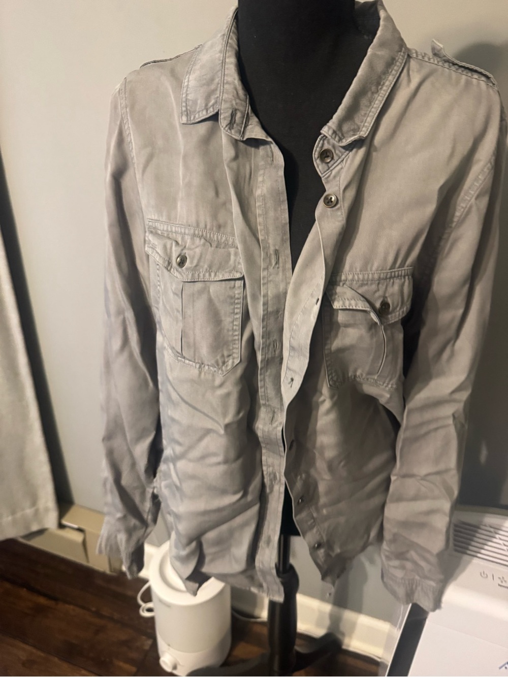 Universal Thread Gray Button-Down Utility Shirt